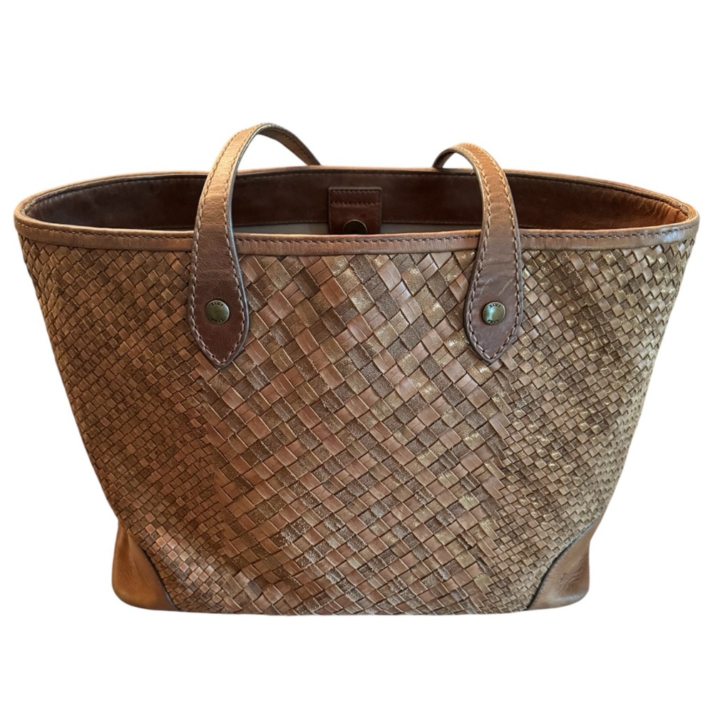 Frye Tan Woven Tote Bag